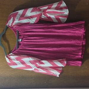 Pink & White Top -Size M